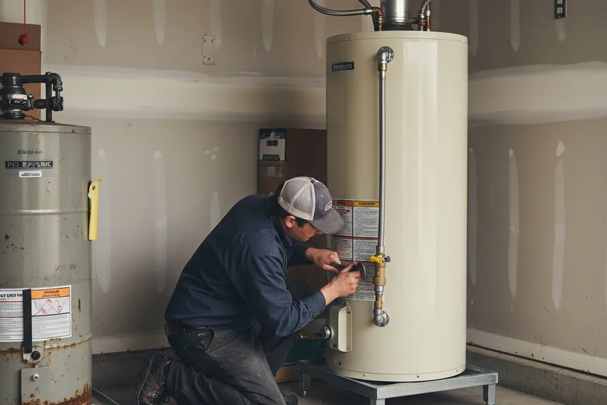 Water heater and shutoff valve replacement in Benton