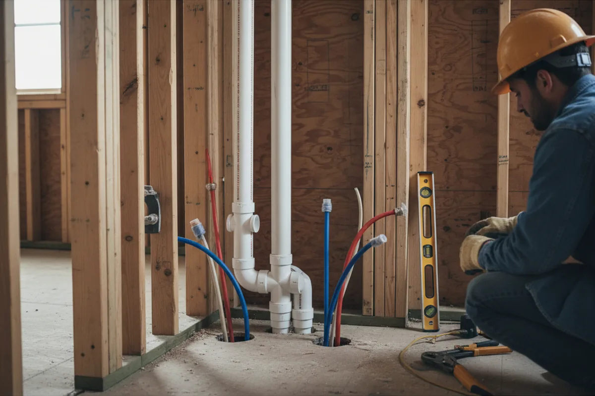 Drain and supply rough-in during Garbage Disposal Repair in Benton